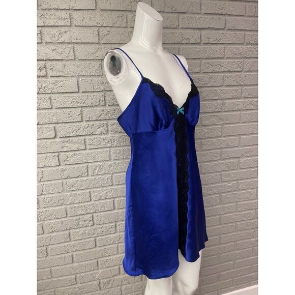 APT.9 Women Purple Satin Lace Lingerie Sleepwear Babydoll Dress Size M - Picture 5 of 7